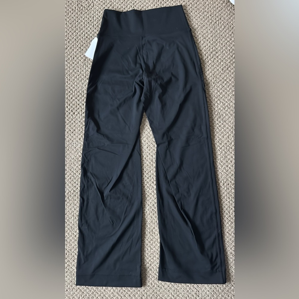 Stylish Wide Leg Black Women's Leggings - Picture 2 of 4